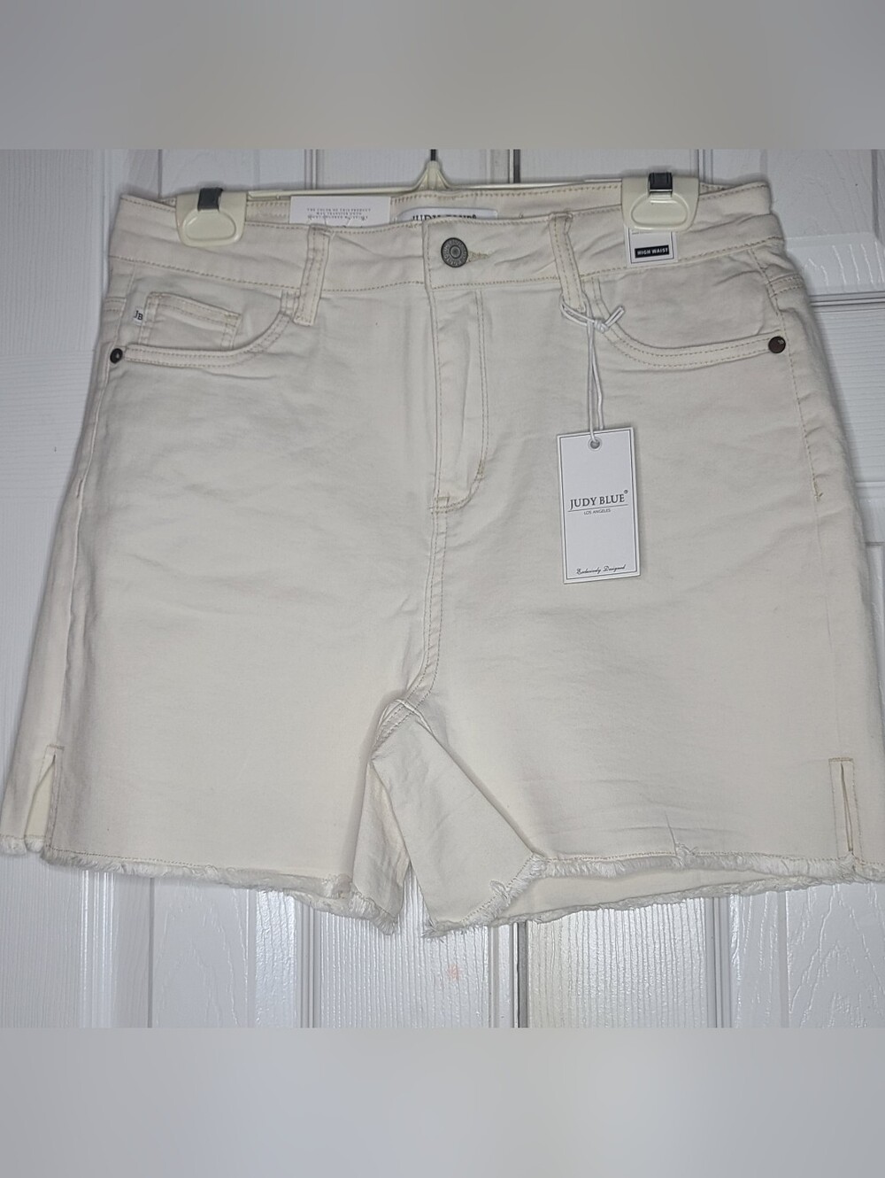 Judy Blue Cream High-Rise Denim Shorts